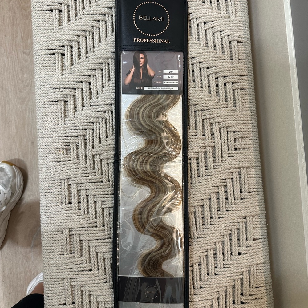 Bellami Professional 24” Wavy K-tip Hair Extensions in Hot Toffee Blonde